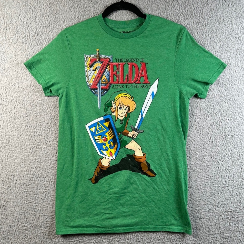 Nintendo The Legend of Zelda A Link to the Past Green Graphic T-Shirt Mens Small